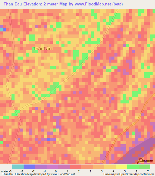Than Dau,Vietnam Elevation Map