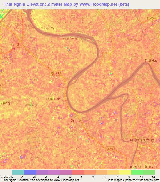 Thai Nghia,Vietnam Elevation Map