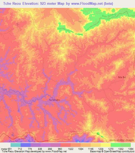 Tche Reou,Vietnam Elevation Map