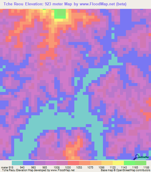 Tche Reou,Vietnam Elevation Map