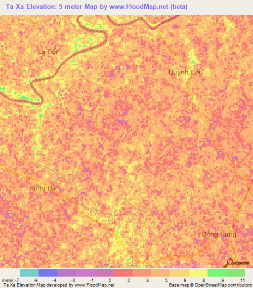 Ta Xa,Vietnam Elevation Map