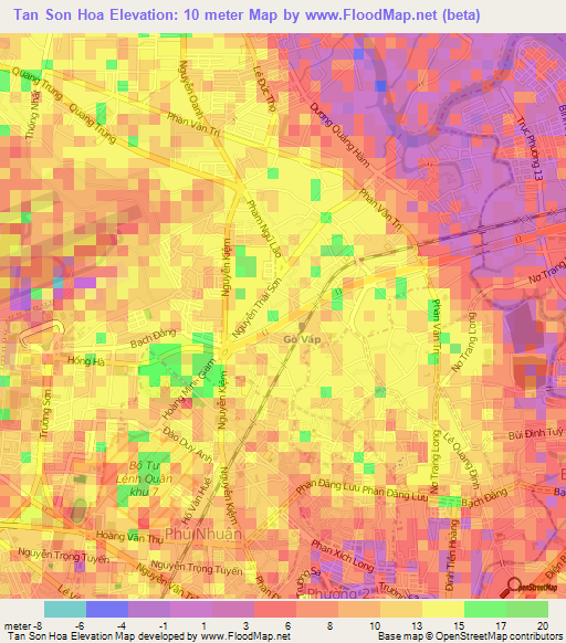 Tan Son Hoa,Vietnam Elevation Map