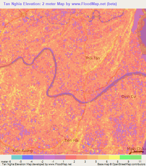 Tan Nghia,Vietnam Elevation Map