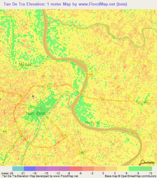 Tan De Tra,Vietnam Elevation Map