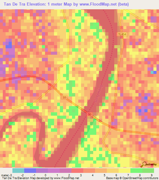 Tan De Tra,Vietnam Elevation Map