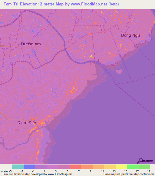 Tam Tri,Vietnam Elevation Map