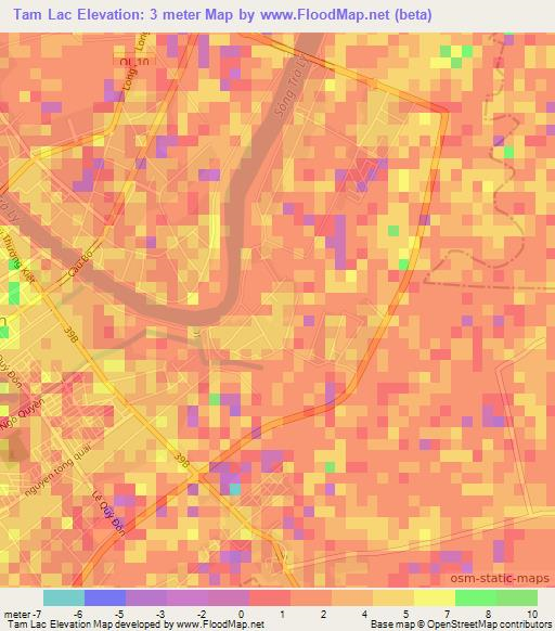Tam Lac,Vietnam Elevation Map
