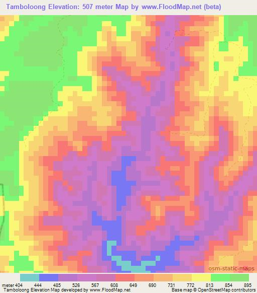 Tamboloong,Vietnam Elevation Map
