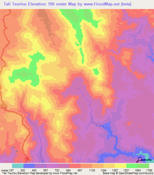Tali Teurlou,Vietnam Elevation Map