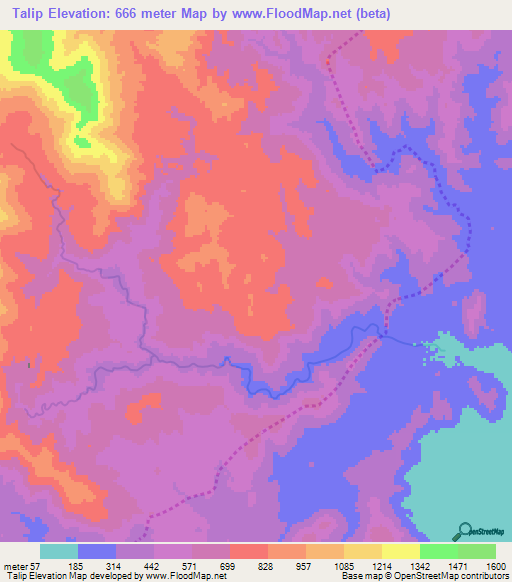 Talip,Vietnam Elevation Map