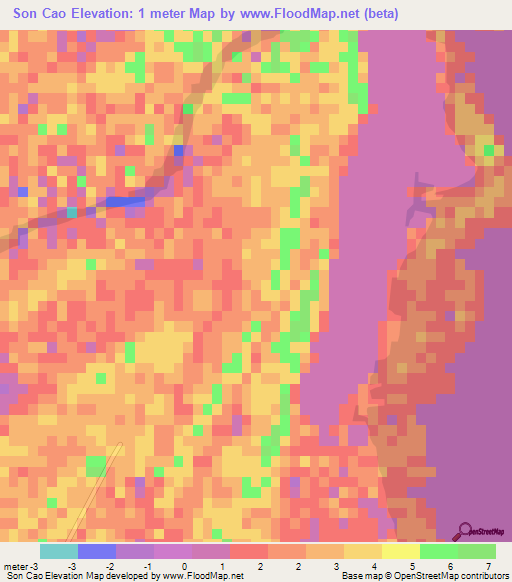 Son Cao,Vietnam Elevation Map