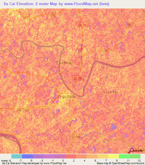 Sa Cai,Vietnam Elevation Map