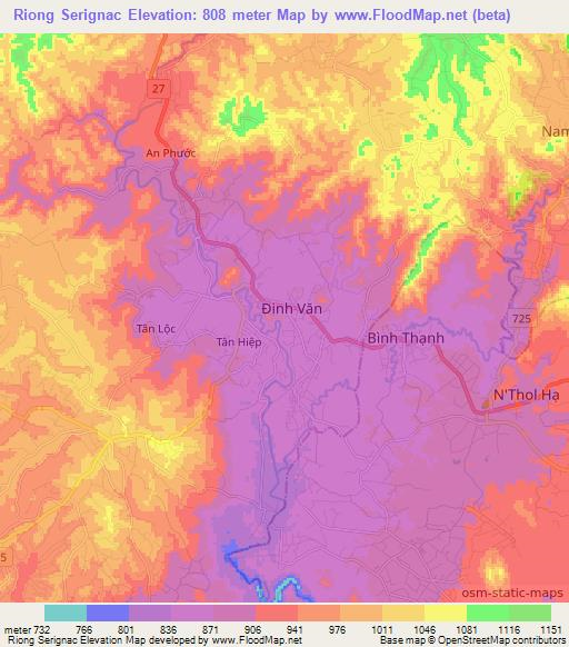 Riong Serignac,Vietnam Elevation Map