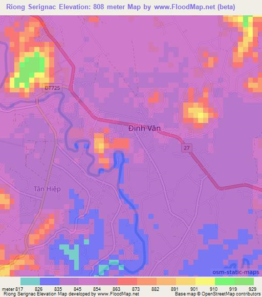 Riong Serignac,Vietnam Elevation Map