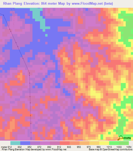 Rhan Plang,Vietnam Elevation Map