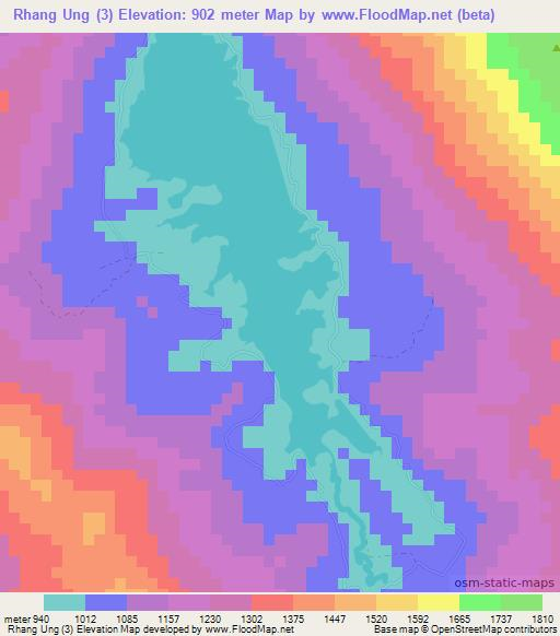 Rhang Ung (3),Vietnam Elevation Map