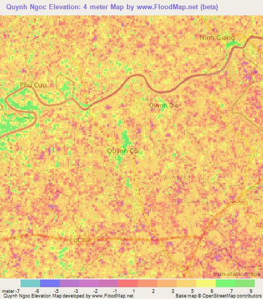 Quynh Ngoc,Vietnam Elevation Map