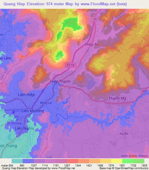 Quang Hiep,Vietnam Elevation Map