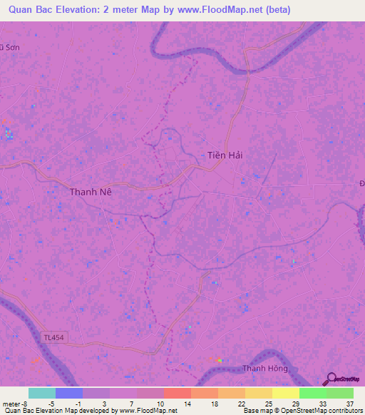 Quan Bac,Vietnam Elevation Map