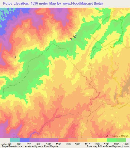 Potpe,Vietnam Elevation Map