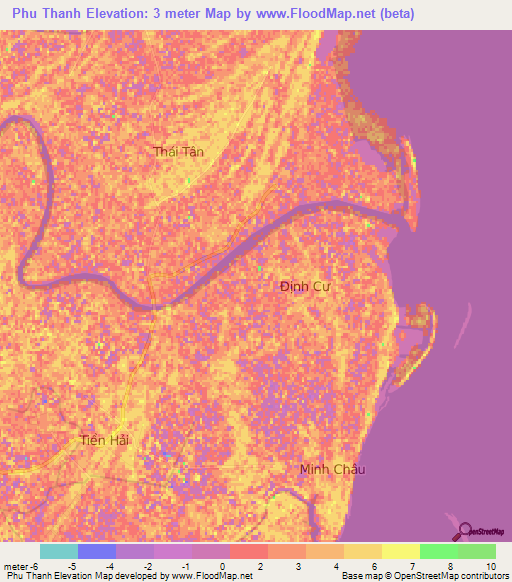 Phu Thanh,Vietnam Elevation Map