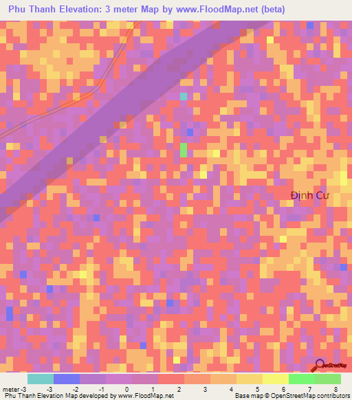 Phu Thanh,Vietnam Elevation Map