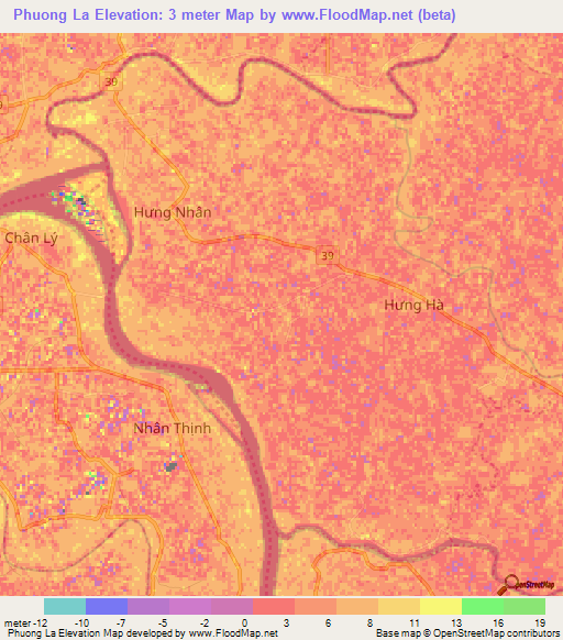 Phuong La,Vietnam Elevation Map