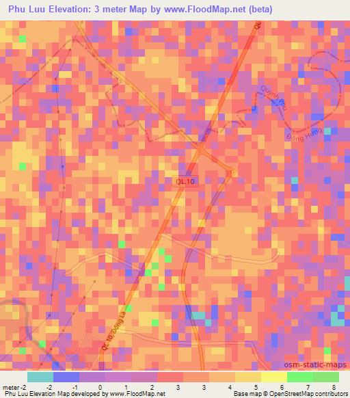 Phu Luu,Vietnam Elevation Map