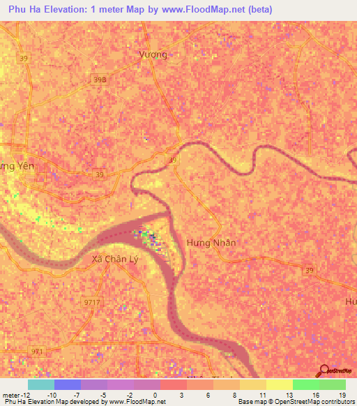 Phu Ha,Vietnam Elevation Map