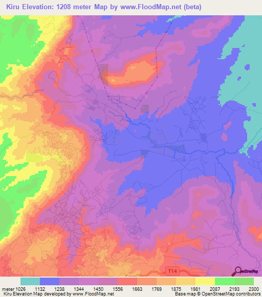 Kiru,Tanzania Elevation Map