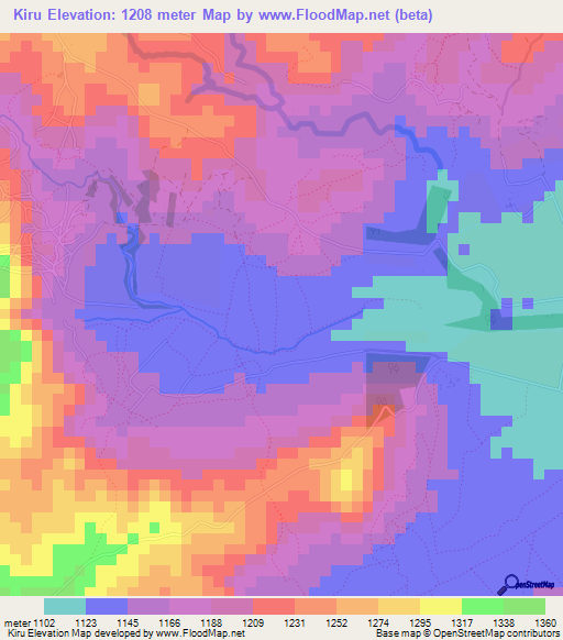 Kiru,Tanzania Elevation Map