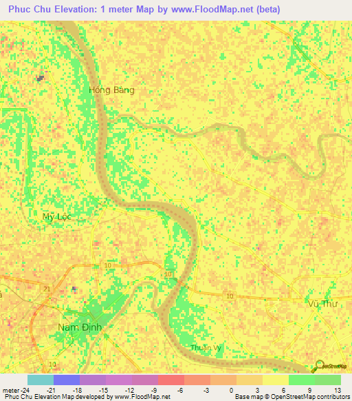 Phuc Chu,Vietnam Elevation Map