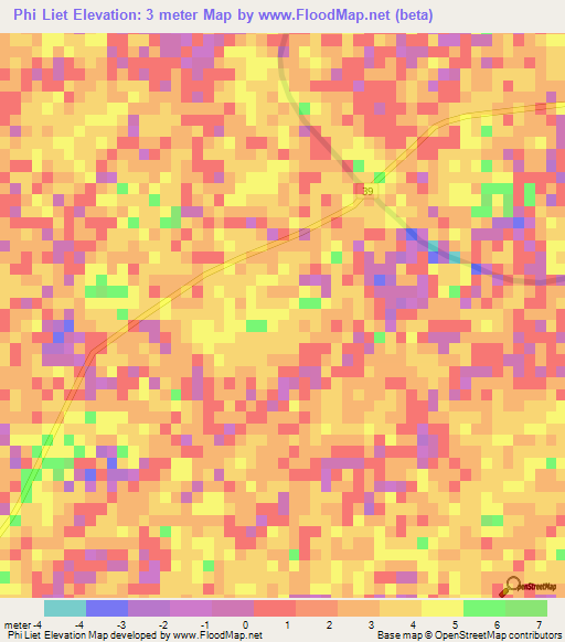 Phi Liet,Vietnam Elevation Map