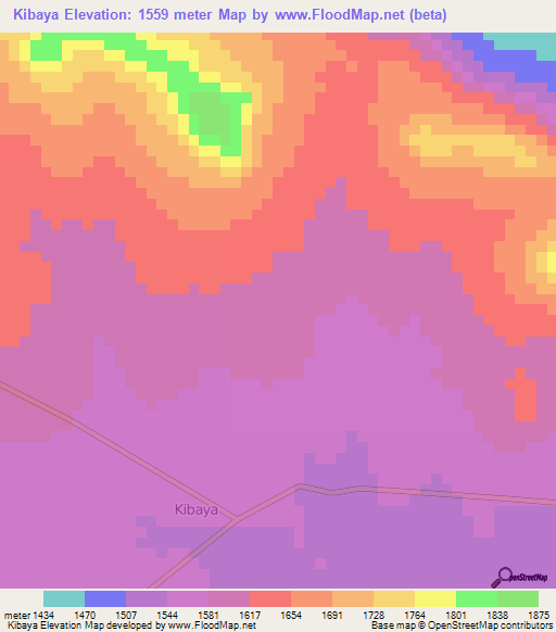 Kibaya,Tanzania Elevation Map