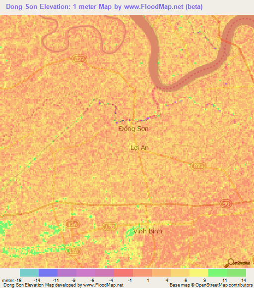 Dong Son,Vietnam Elevation Map