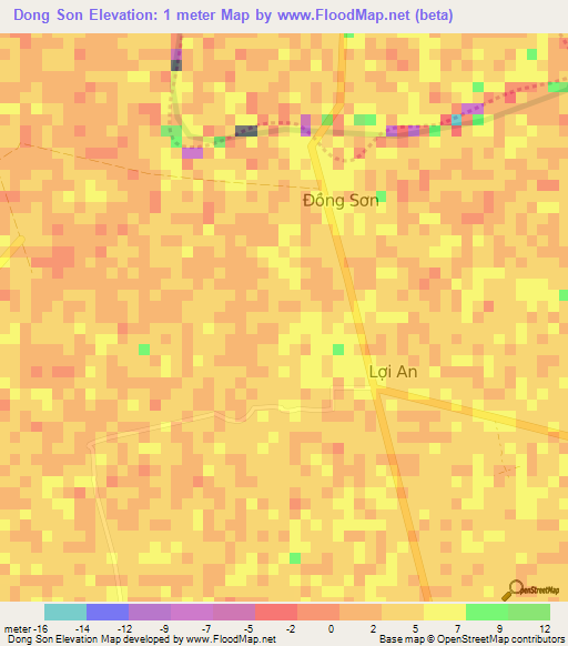 Dong Son,Vietnam Elevation Map