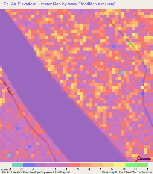 Dai An,Vietnam Elevation Map