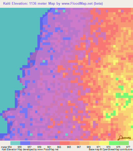 Kaiti,Tanzania Elevation Map