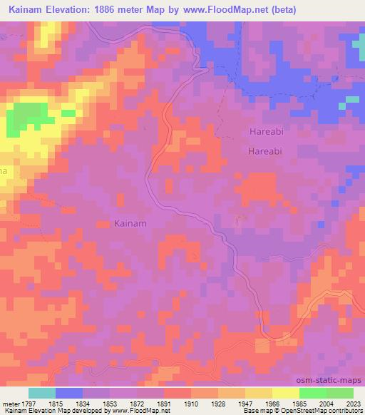 Kainam,Tanzania Elevation Map