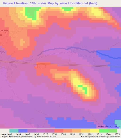 Kagesi,Tanzania Elevation Map