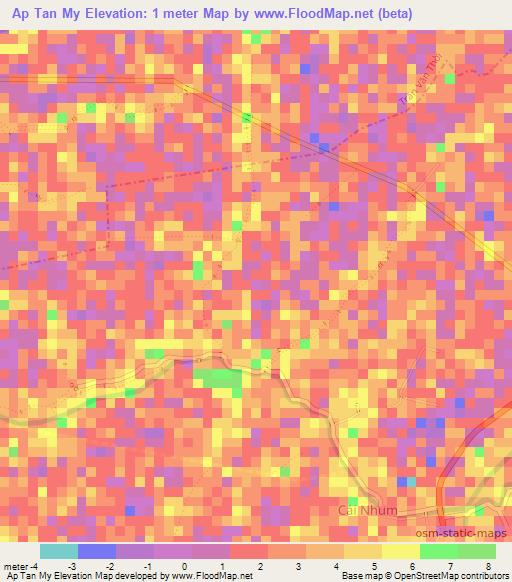 Ap Tan My,Vietnam Elevation Map