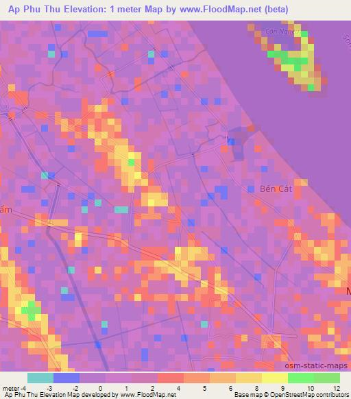 Ap Phu Thu,Vietnam Elevation Map