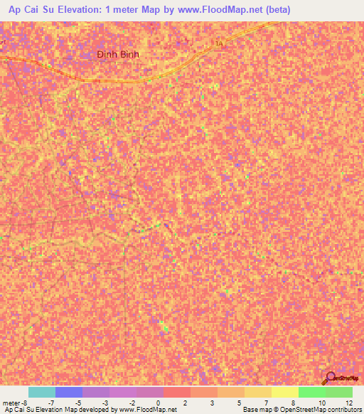 Ap Cai Su,Vietnam Elevation Map