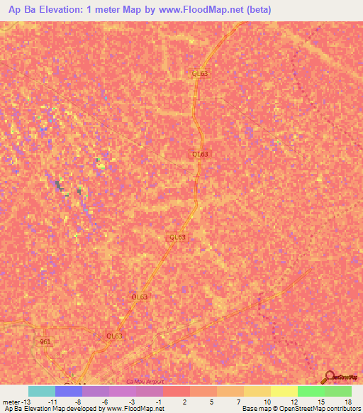 Ap Ba,Vietnam Elevation Map