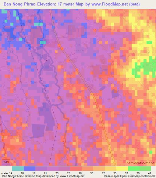 Ban Nong Phrao,Thailand Elevation Map