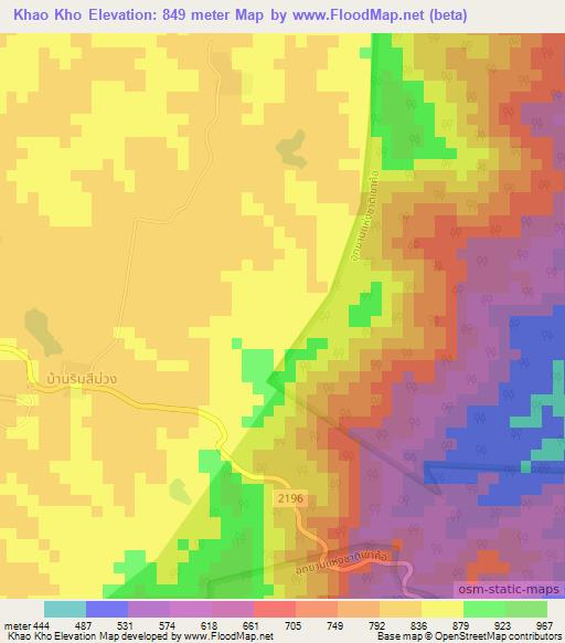 Khao Kho,Thailand Elevation Map