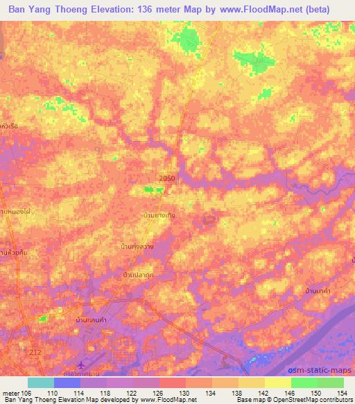 Ban Yang Thoeng,Thailand Elevation Map