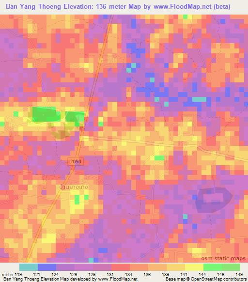 Ban Yang Thoeng,Thailand Elevation Map
