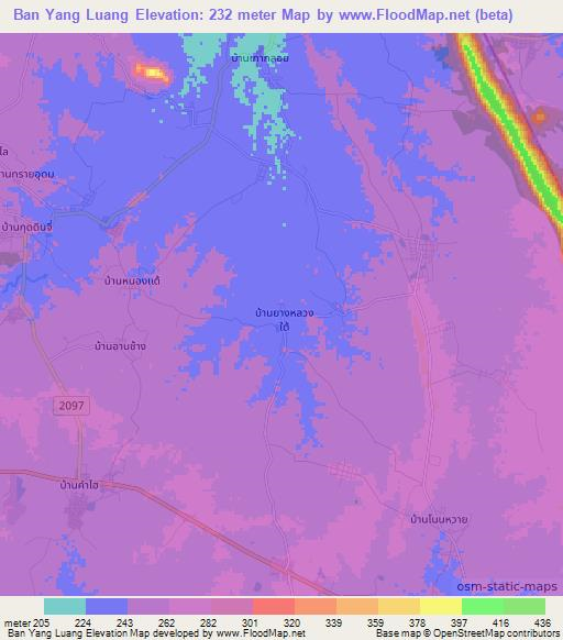 Ban Yang Luang,Thailand Elevation Map