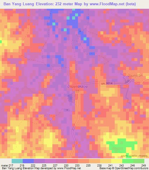 Ban Yang Luang,Thailand Elevation Map